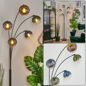 Koyoto Lampada a sfera, Lampada da terra Blu, Oro, Verde, Chiaro, 5-Luci