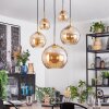 Koyoto Lampadario a sospensione, Lampada a sfera, Lampada a sospensione Oro, Nero, 5-Luci