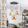 Koyoto Lampadario a sospensione, Lampada a sfera, Lampada a sospensione Oro, Nero, 5-Luci