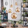 Koyoto Lampadario a sospensione, Lampada a sfera, Lampada a sospensione Oro, Nero, 5-Luci