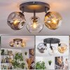 Ripoll Plafoniera, Lampada a sfera Ambrato, Chiaro, Grigio fumo, 3-Luci