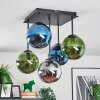 Gastor Plafoniera, Lampada a sfera 37 cm Blu, Cromo, Verde, Grigio fumo, 5-Luci