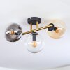 Gastor Plafoniera, Lampada a sfera Oro, Nero, 3-Luci