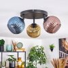 Koyoto Plafoniera, Lampada a sfera Blu, Oro, Ramato, 3-Luci