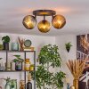 Koyoto Plafoniera, Lampada a sfera Blu, Oro, Ramato, 3-Luci