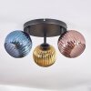 Koyoto Plafoniera, Lampada a sfera Blu, Oro, Ramato, 3-Luci