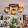 Koyoto Plafoniera, Lampada a sfera Blu, Oro, Ramato, 3-Luci