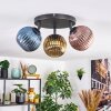 Koyoto Plafoniera, Lampada a sfera Blu, Oro, Ramato, 3-Luci