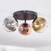 Ripoll Plafoniera, Lampada a sfera Cromo, Oro, Chiaro, Ramato, Grigio fumo, 3-Luci
