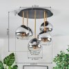 Koyoto Plafoniera, Lampada a sfera Ottone, Nero, 5-Luci
