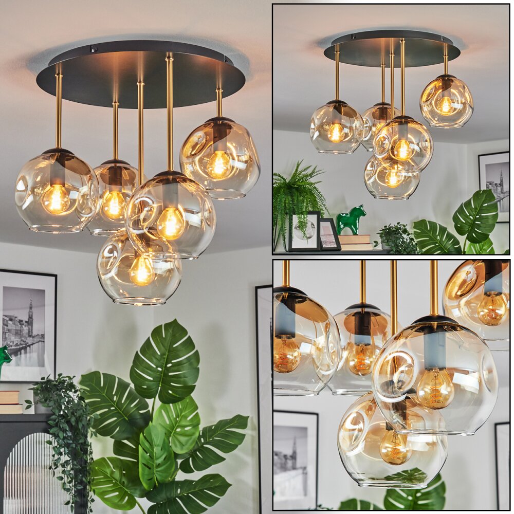 Ripoll Plafoniera, Lampada a sfera Ottone, Nero, 5-Luci main product photo