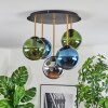Gastor Plafoniera, Lampada a sfera 45 cm Ottone, Nero, 5-Luci