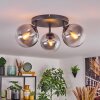 Gastor Plafoniera, Lampada a sfera 25 cm Chiaro, Grigio fumo, 3-Luci