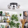 Gastor Plafoniera, Lampada a sfera 25 cm Chiaro, Grigio fumo, 3-Luci