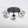 Gastor Plafoniera, Lampada a sfera 25 cm Chiaro, Grigio fumo, 3-Luci