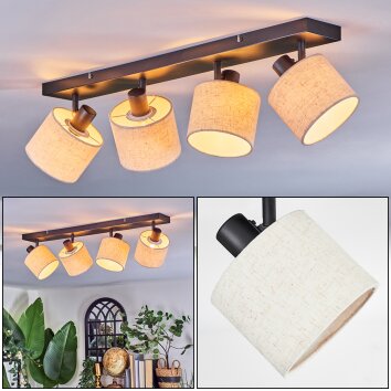 Bassagoda Plafoniera, Faretto da soffitto Nero, 4-Luci