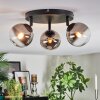 Chehalis Plafoniera, Lampada a sfera 44 cm Cromo, Chiaro, Grigio fumo, 3-Luci