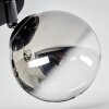 Chehalis Plafoniera, Lampada a sfera 44 cm Cromo, Chiaro, Grigio fumo, 3-Luci