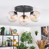 Koyoto Plafoniera, Lampada a sfera Ambrato, Chiaro, 3-Luci