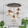 Koyoto Plafoniera, Lampada a sfera Ottone, Nero, 5-Luci