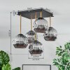 Ripoll Plafoniera, Lampada a sfera Oro, Nero, 5-Luci