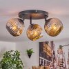 Ripoll Plafoniera, Lampada a sfera Cromo, Grigio fumo, 3-Luci