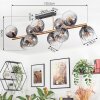 Koyoto Plafoniera, Lampada a sfera Oro, Nero, 10-Luci
