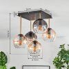 Koyoto Plafoniera, Lampada a sfera Oro, Nero, 5-Luci