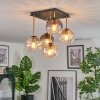 Koyoto Plafoniera, Lampada a sfera Oro, Nero, 5-Luci