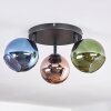 Koyoto Plafoniera, Lampada a sfera Blu, Verde, Ramato, 3-Luci
