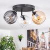 Koyoto Plafoniera, Lampada a sfera Ambrato, Chiaro, Grigio fumo, 3-Luci