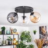 Koyoto Plafoniera, Lampada a sfera Ambrato, Chiaro, Grigio fumo, 3-Luci