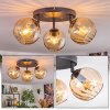 Koyoto Plafoniera, Lampada a sfera Ambrato, 3-Luci