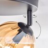 Koyoto Plafoniera, Lampada a sfera Ambrato, 3-Luci