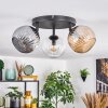 Ripoll Plafoniera, Lampada a sfera Ambrato, Chiaro, Grigio fumo, 3-Luci