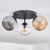 Ripoll Plafoniera, Lampada a sfera Ambrato, Chiaro, Grigio fumo, 3-Luci
