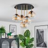 Koyoto Plafoniera, Lampada a sfera Ottone, Nero, 5-Luci