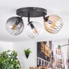 Koyoto Plafoniera, Lampada a sfera Ambrato, Chiaro, Grigio fumo, 3-Luci