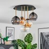 Koyoto Plafoniera, Lampada a sfera 45 cm Ottone, Nero, 5-Luci