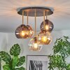 Koyoto Plafoniera, Lampada a sfera 45 cm Ottone, Nero, 5-Luci