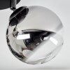 Chehalis Plafoniera, Lampada a sfera 49 cm Cromo, Chiaro, Grigio fumo, 3-Luci