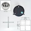 Chehalis Plafoniera, Lampada a sfera 49 cm Cromo, Chiaro, Grigio fumo, 3-Luci
