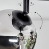 Chehalis Plafoniera, Lampada a sfera 49 cm Cromo, Chiaro, Grigio fumo, 3-Luci