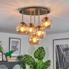 Koyoto Plafoniera, Lampada a sfera 45 cm Ottone, Nero, 5-Luci