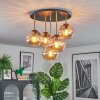 Koyoto Plafoniera, Lampada a sfera 45 cm Ottone, Nero, 5-Luci