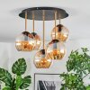 Koyoto Plafoniera, Lampada a sfera 45 cm Ottone, Nero, 5-Luci