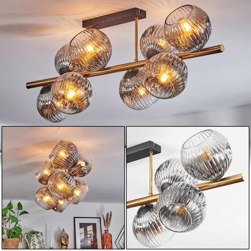 Ripoll Plafoniera, Lampada a sfera Oro, Nero, 8-Luci main product photo