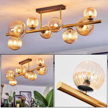 Chehalis Plafoniera, Lampada a sfera Oro, Nero, 8-Luci