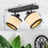 Chellas Plafoniera, Faretto da soffitto Nero, 2-Luci
