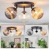 Chehalis Plafoniera, Lampada a sfera 25 cm Ambrato, Chiaro, Grigio fumo, 3-Luci